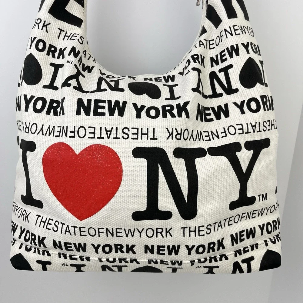 Robin Ruth New York City Shoulder Bag Purse Tote Black Glitter Red‎ Heart Zipper